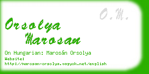 orsolya marosan business card